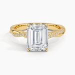 Emerald Cut Twisted Engagement Ring - Intou