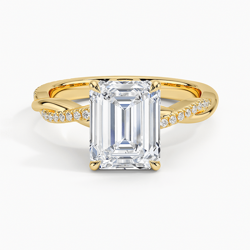 Emerald Cut Twisted Engagement Ring - Intou