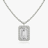 Emerald Halo Lab-Grown Diamond Pendant - Intou