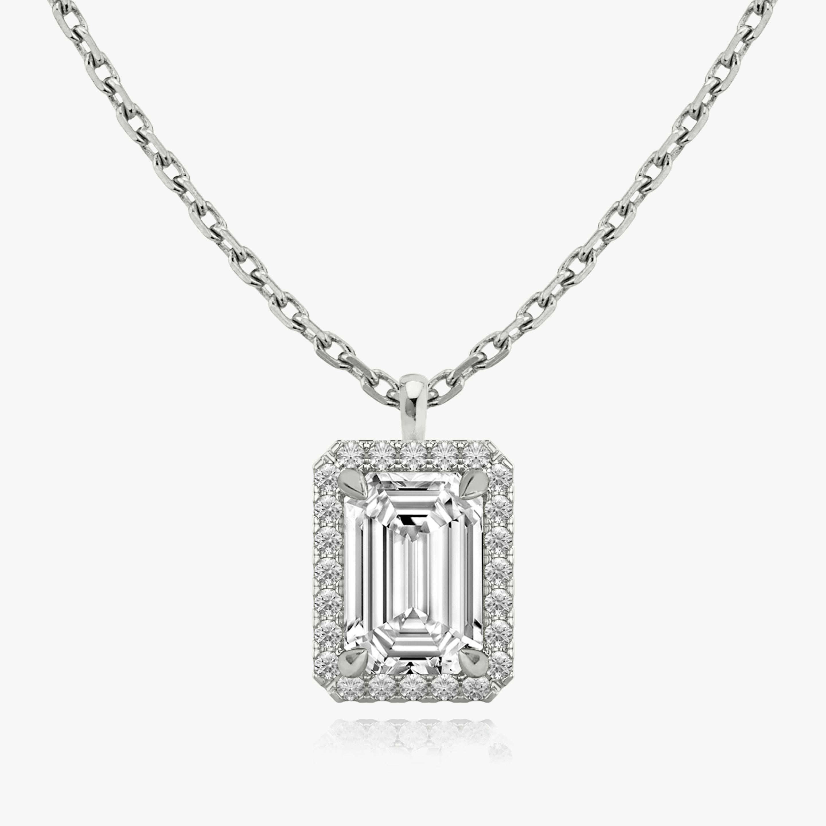 Emerald Halo Lab-Grown Diamond Pendant - Intou