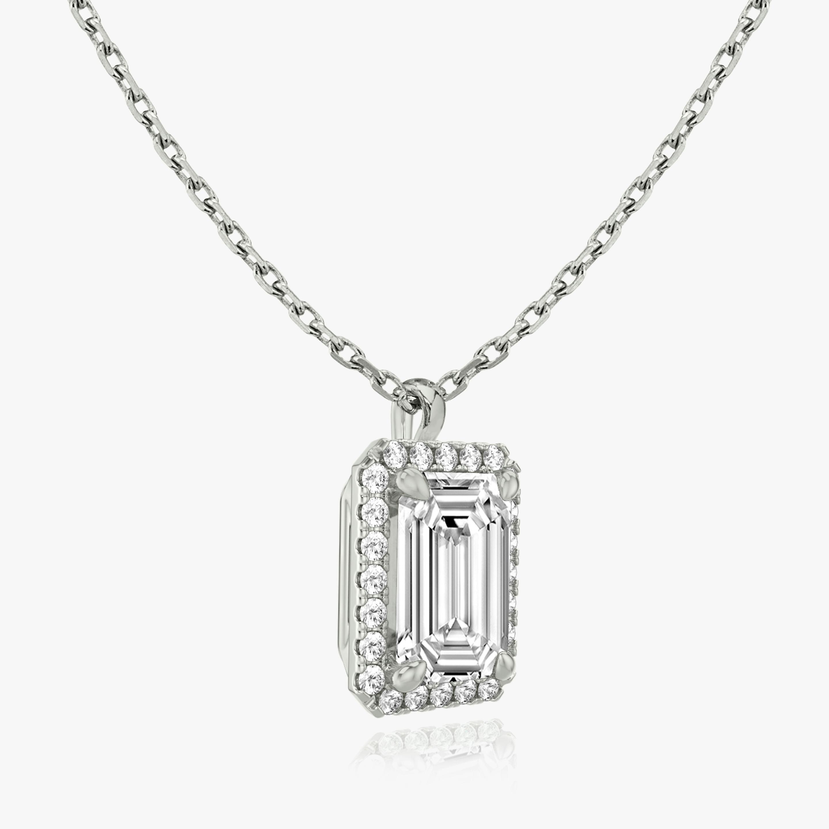 Emerald Halo Lab-Grown Diamond Pendant - Intou