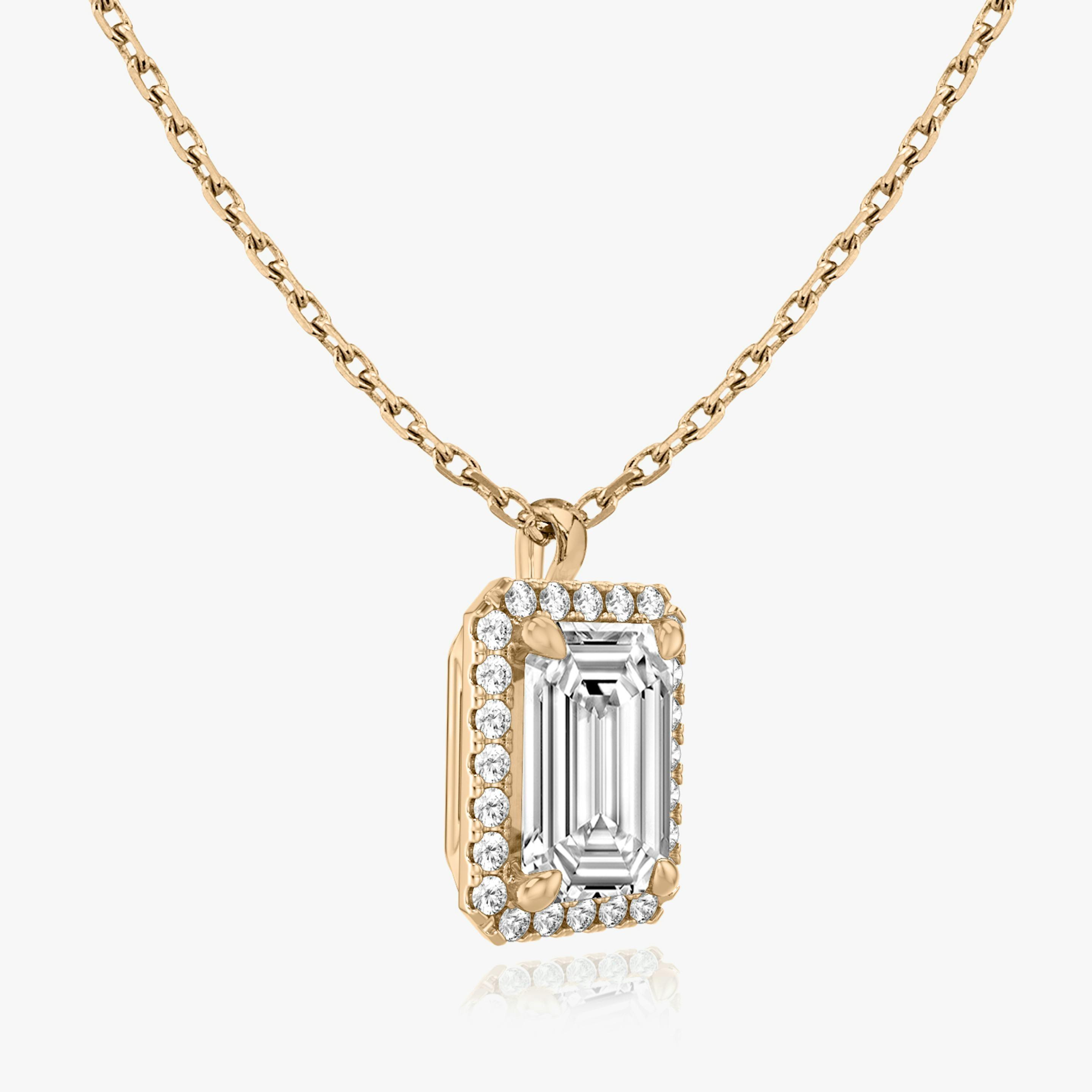 Emerald Halo Lab-Grown Diamond Pendant - Intou