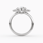 Fancy Floral Halo Oval Cut Engagement Ring - Intou