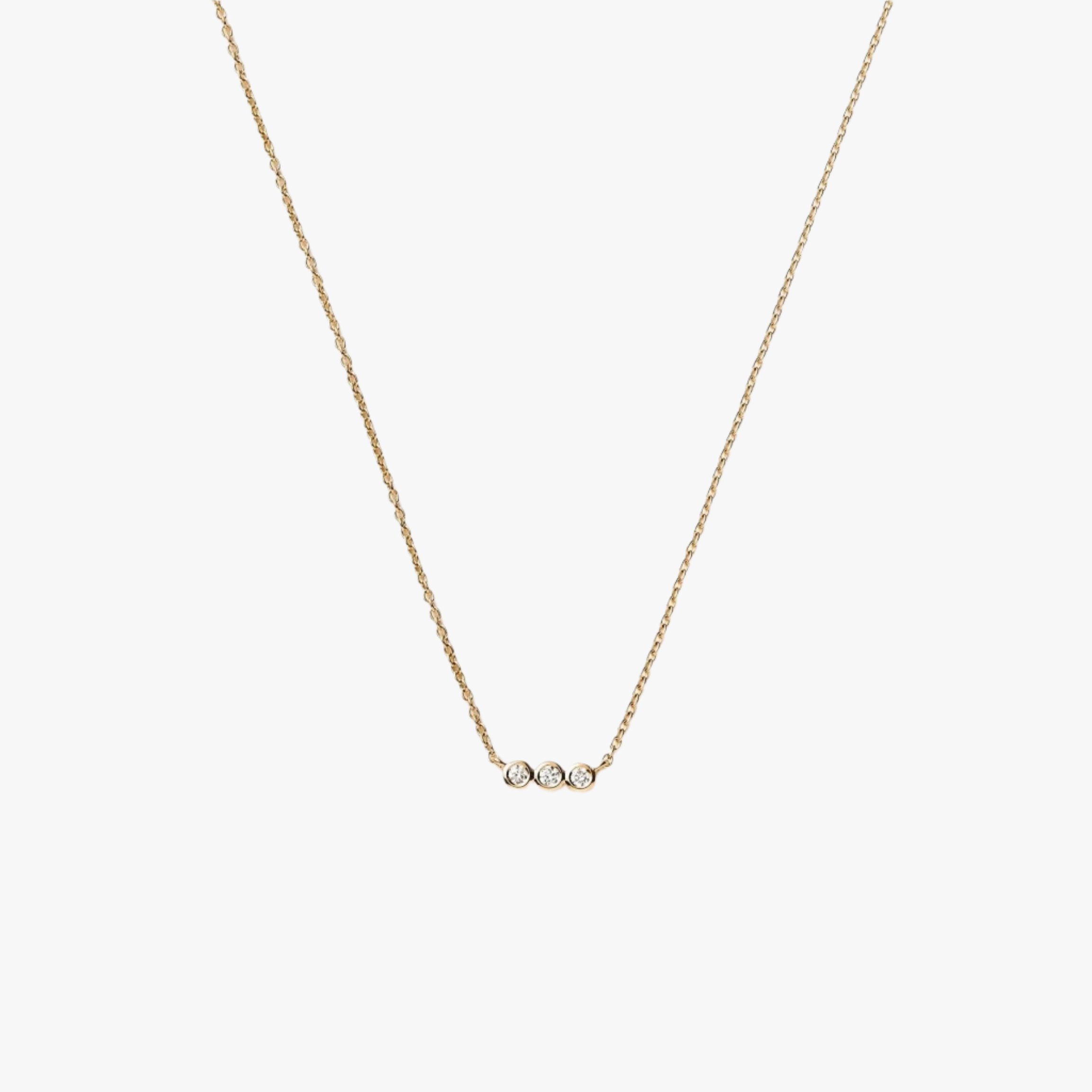 Fine Diamond Solitaire Trio Necklace - Intou