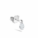 Floating Pear Cut Solitaire Diamond Stud Earrings - Intou