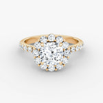 Floral Halo Cushion Engagement Ring - Intou