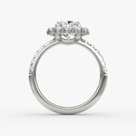 Floral Halo Cushion Engagement Ring - Intou