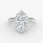 Floral Halo Marquise Engagement Ring - Intou