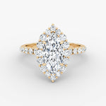 Floral Halo Marquise Engagement Ring - Intou