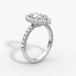 Floral Halo Marquise Engagement Ring - Intou