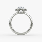 Floral Halo Marquise Engagement Ring - Intou