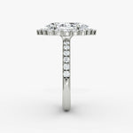 Floral Halo Marquise Engagement Ring - Intou