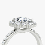 Floral Halo Oval Engagement Ring - Intou