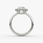 Floral Halo Oval Engagement Ring - Intou