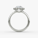 Floral Halo Oval Engagement Ring - Intou