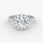 Floral Halo Round Brilliant Engagement Ring - Intou