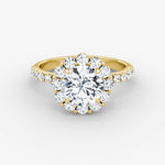 Floral Halo Round Brilliant Engagement Ring - Intou