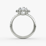 Floral Halo Round Brilliant Engagement Ring - Intou