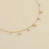 Four Leaf Clover Mixed Pave Diamond Necklace - Intou