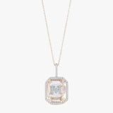 Frame Crystal Quartz Secret Diamond Initial necklace - Intou