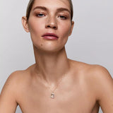 Frame Crystal Quartz Secret Diamond Initial necklace - Intou