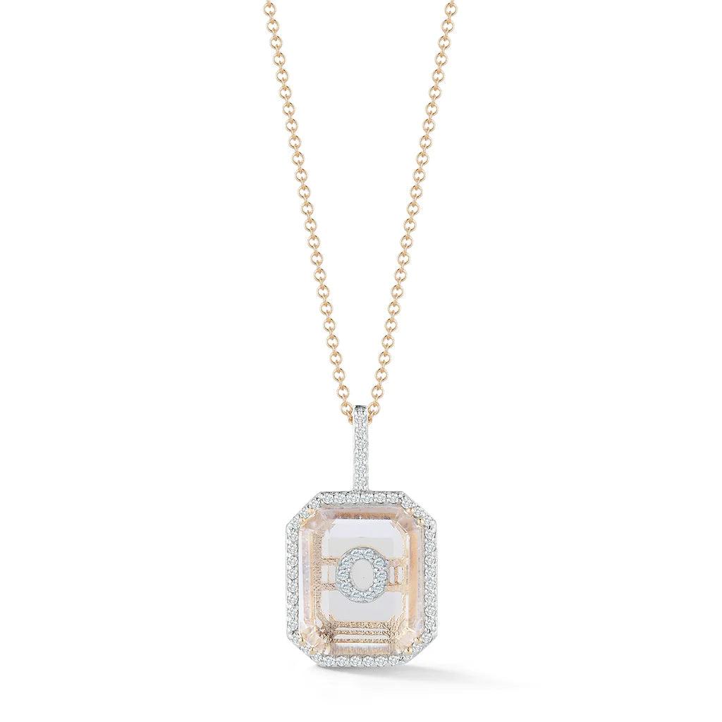 Frame Crystal Quartz Secret Diamond Initial necklace - Intou