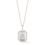 Frame Crystal Quartz Secret Diamond Initial necklace - Intou