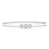 Graduating Round Triple Diamond Halo Bangle - Intou