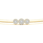 Graduating Round Triple Diamond Halo Bangle - Intou