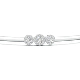 Graduating Round Triple Diamond Halo Bangle - Intou