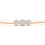 Graduating Round Triple Diamond Halo Bangle - Intou