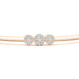 Graduating Round Triple Diamond Halo Bangle - Intou