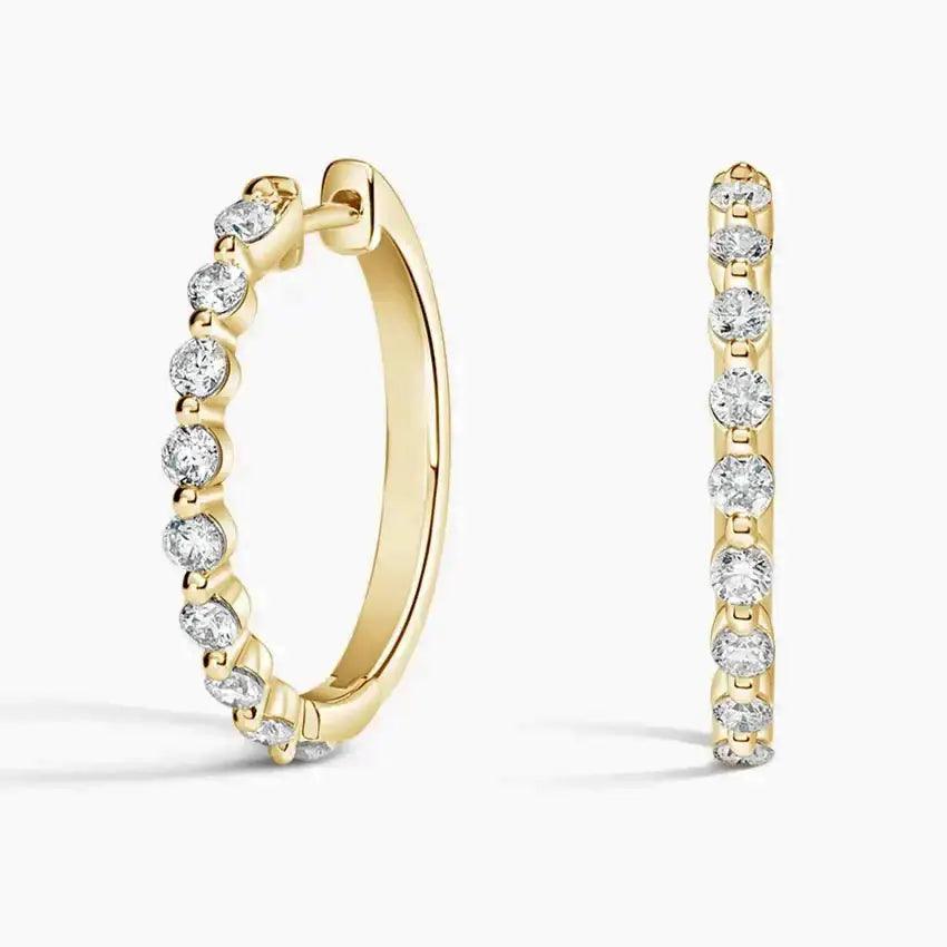 Maria Diamond Hoop Earrings(0.6ct) - Intou