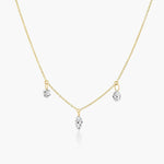 Marquise and Round Cut Floating Diamond Necklace - Intou