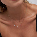 Marquise and Round Cut Floating Diamond Necklace - Intou