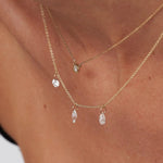 Marquise and Round Cut Floating Diamond Necklace - Intou