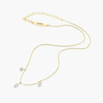 Marquise and Round Cut Floating Diamond Necklace - Intou