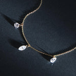 Marquise and Round Cut Floating Diamond Necklace - Intou