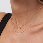 Marquise and Round Cut Floating Diamond Necklace - Intou