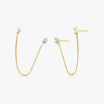 Marquise Baguette Shooting Star Draped Earring - Intou