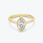 Marquise Bezel Engagement Ring - Intou