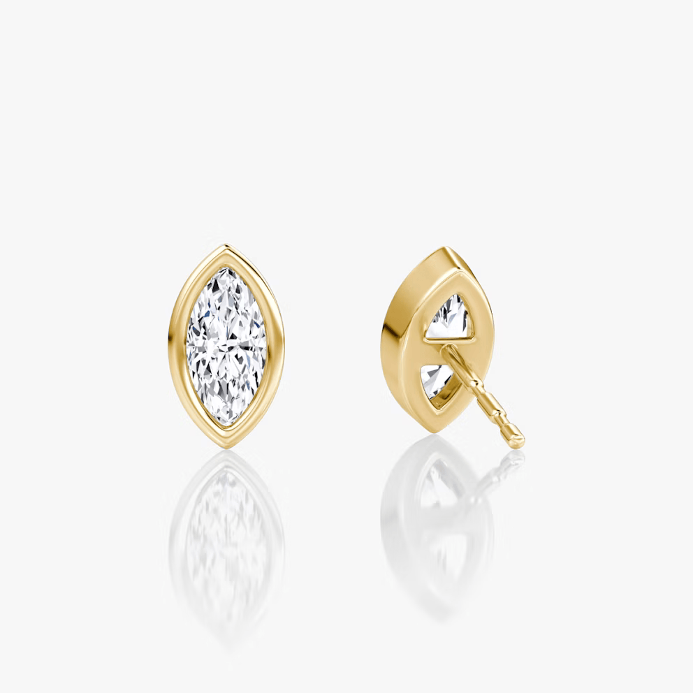 Marquise Bezel Solitaire Stud - Intou