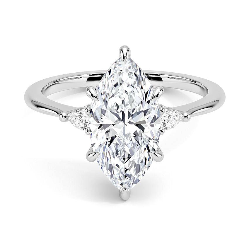 Marquise Cut Aria Three Stone Diamond Engagement Ring - Intou