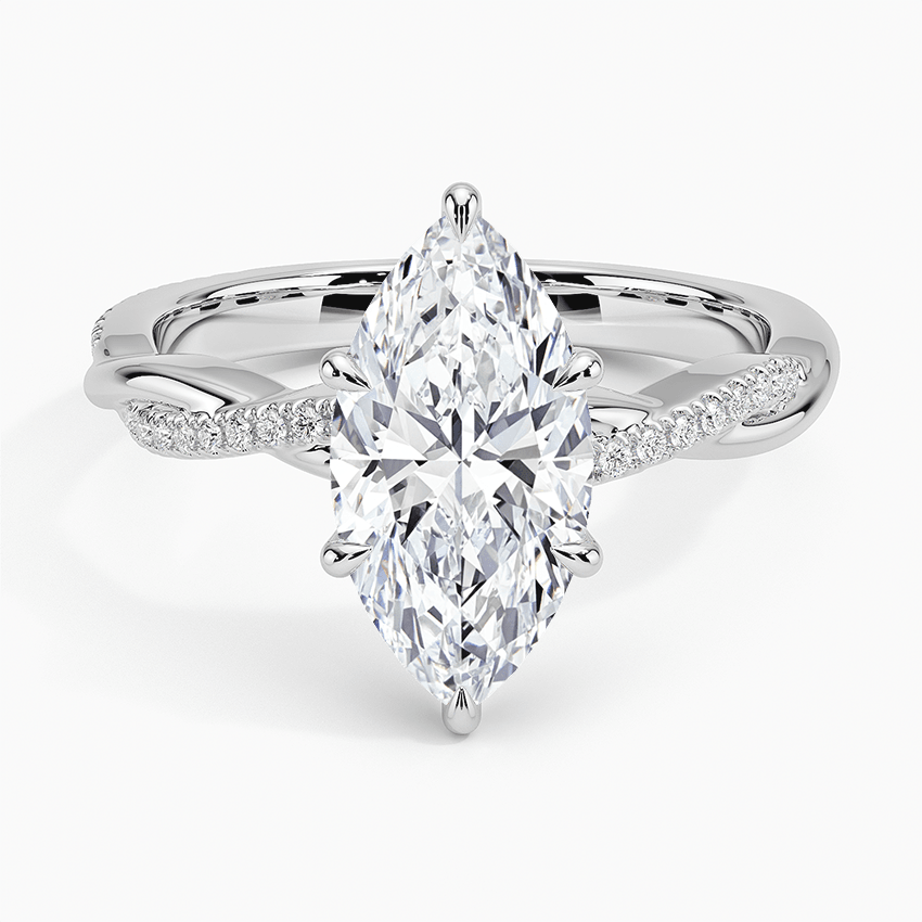 Marquise Cut Twisted Engagement Ring - Intou