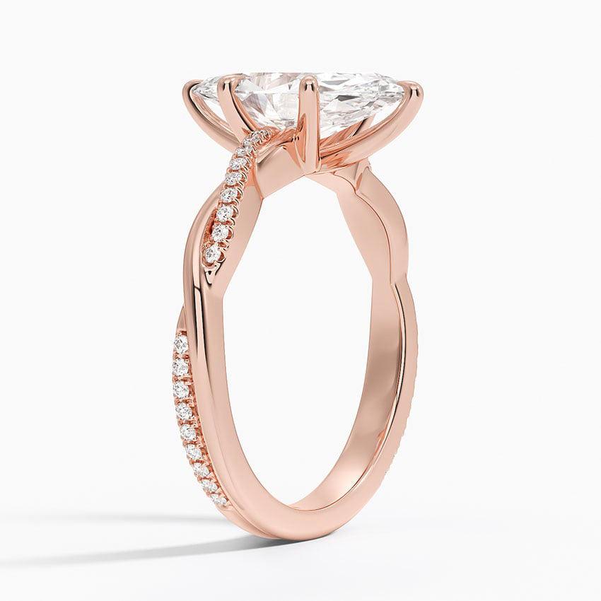 Marquise Cut Twisted Engagement Ring - Intou