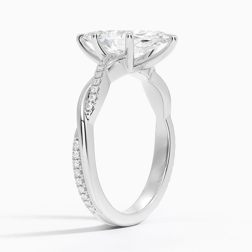 Marquise Cut Twisted Engagement Ring - Intou