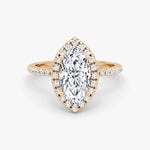 Marquise Halo Pave Engagement Ring - Intou