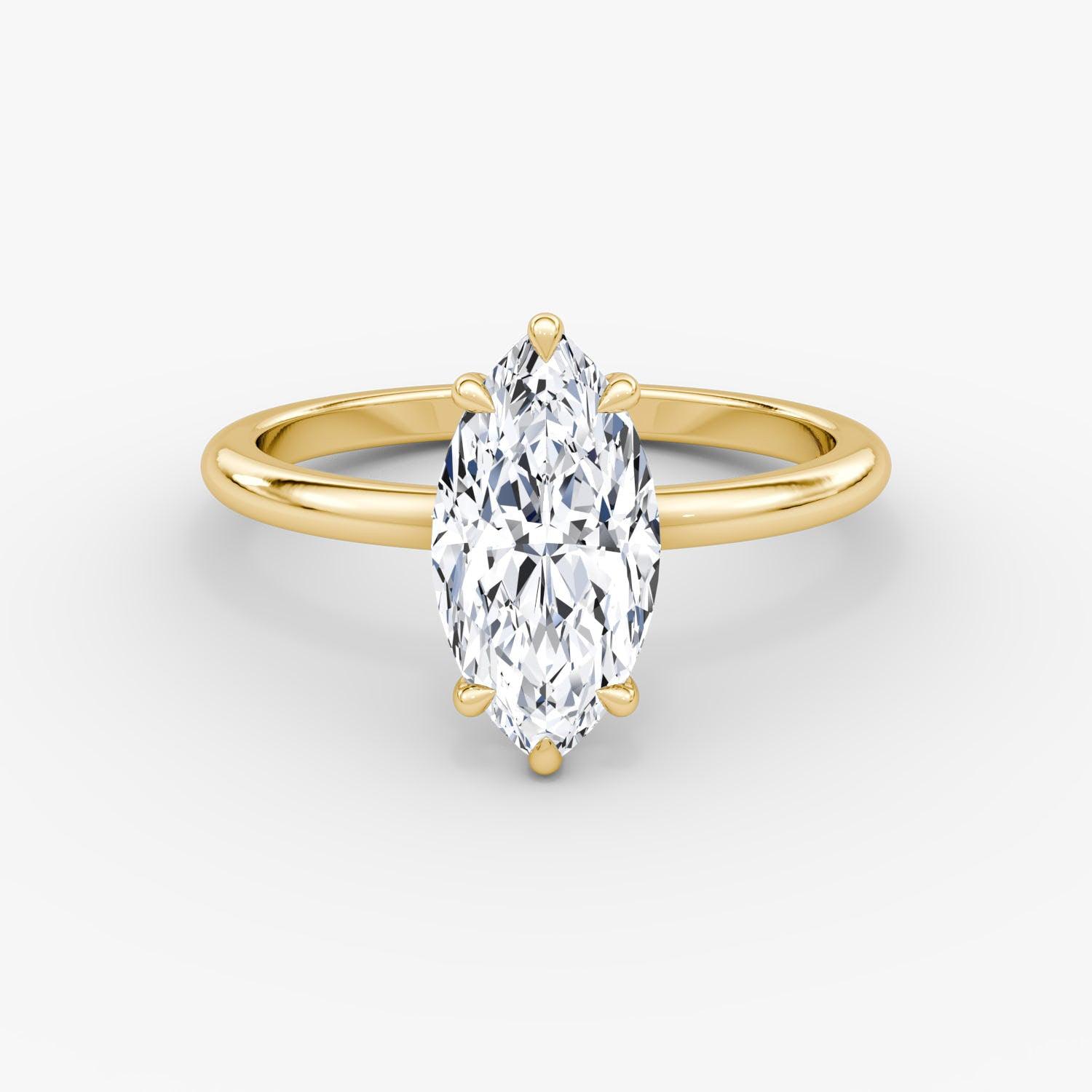 Marquise Solitaire Engagement Ring - Intou