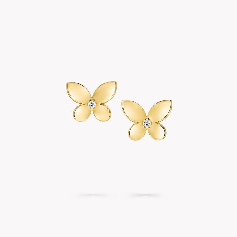 Mini Butterfly Diamond Stud Earrings - Intou