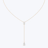 Oval and Teardrop Chain Lariat Necklace